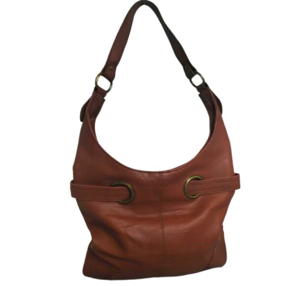 Women’s Purse Handbag Brown Snap Closure Inside Pockets Belt/Strap Front - Picture 2 of 6